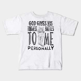 His Toughest Battles Kids T-Shirt